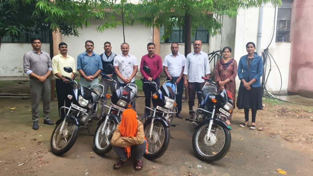 सराईत मोटार सायकल चोर सुनील राहांगडाले अखेर स्था. गुन्हे शाखा गोंदिया पोलीसांचा जाळ्यात….